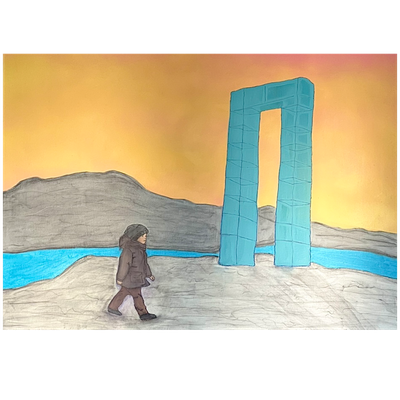 " Døra til Stord - Oransje " Orginalt Maleri Av Markus Günther