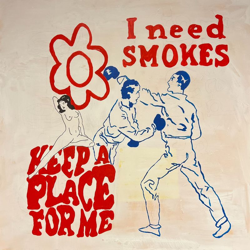 " I Need Smokes " Orginalt Maleri av Markus Günther