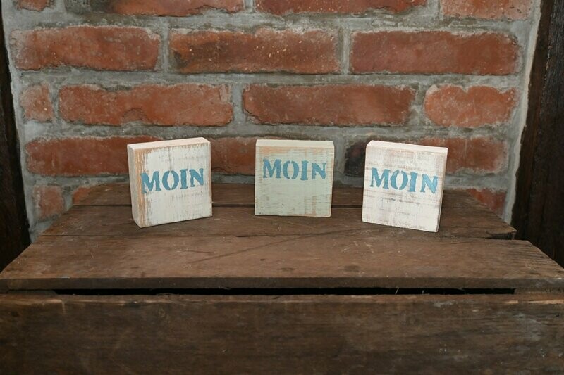"MOIN" Holzschild  - Geschenkartikel