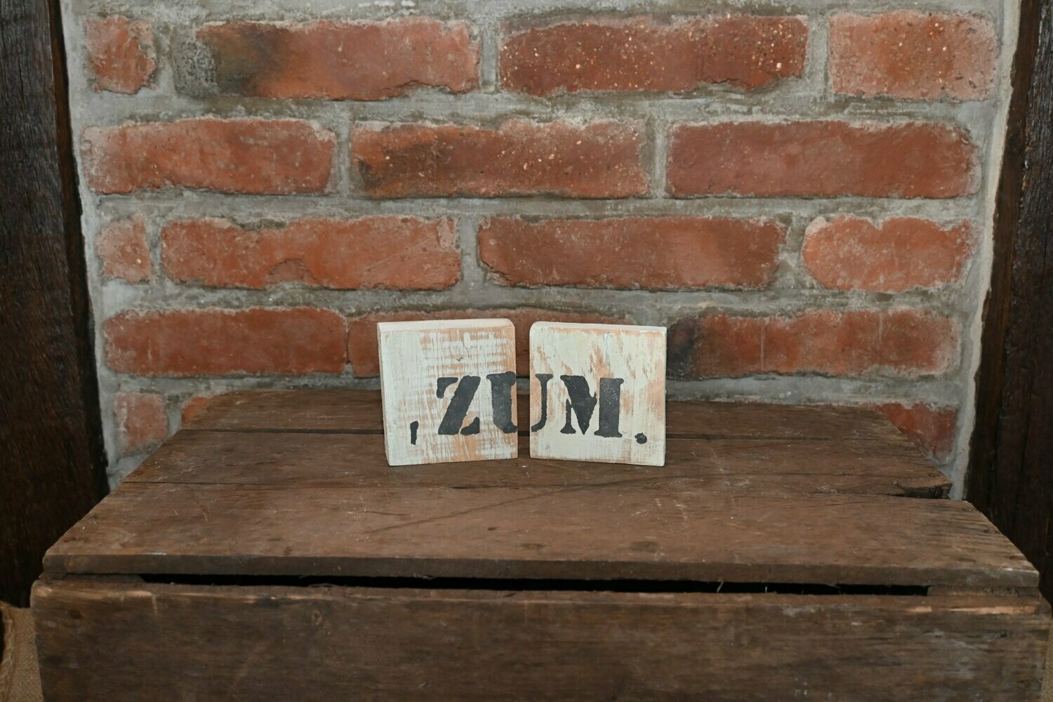 "KOMMA ZUM PUNKT" Holzschild  - Geschenkartikel