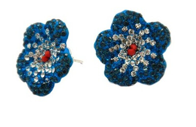 Boucles d'oreilles fantaisie bleues