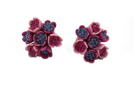 Boucles d'oreilles fantaisie mauves