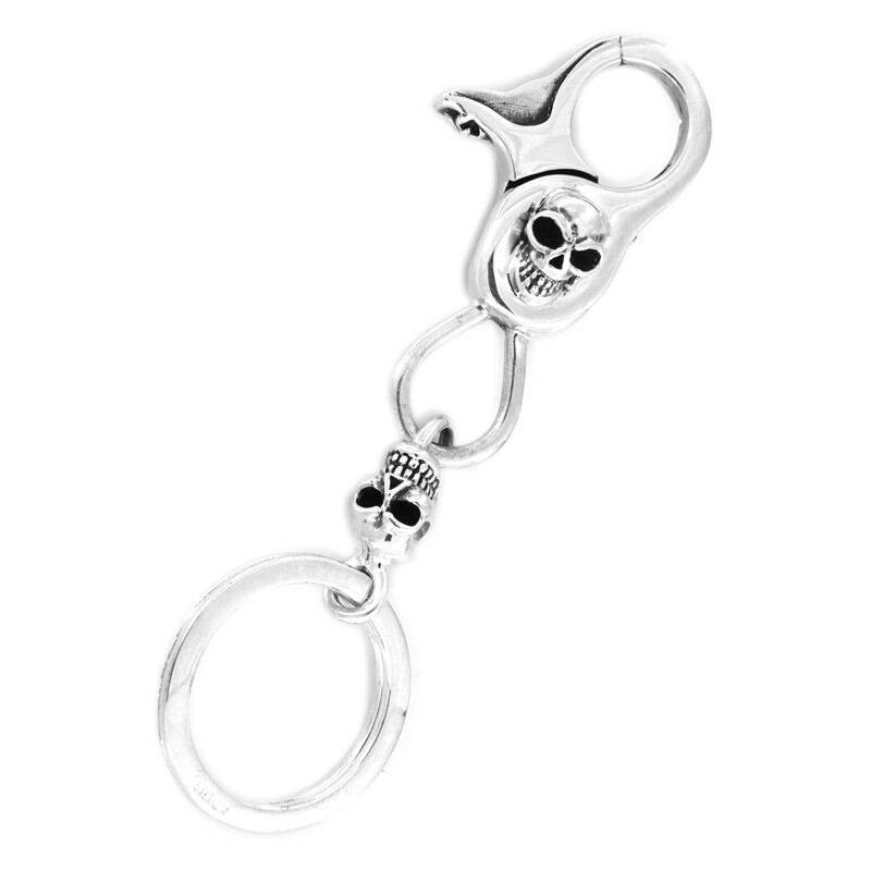 Porte-clef Argent Tête de Mort