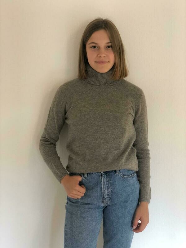 Damenpullover mit Kragen, grau