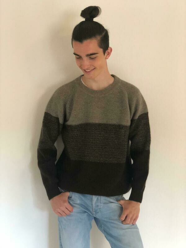 3-farbiger Herrenpullover
