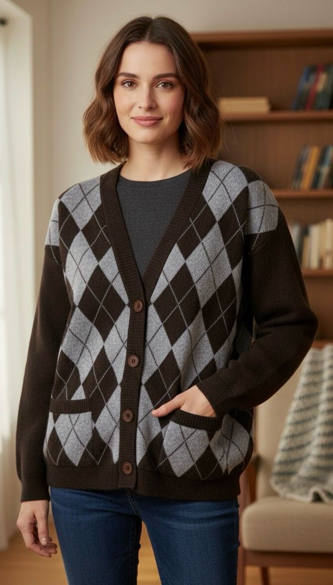 Lange Strickjacke, unisex