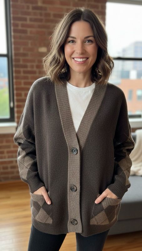 Lange Strickjacke, unisex