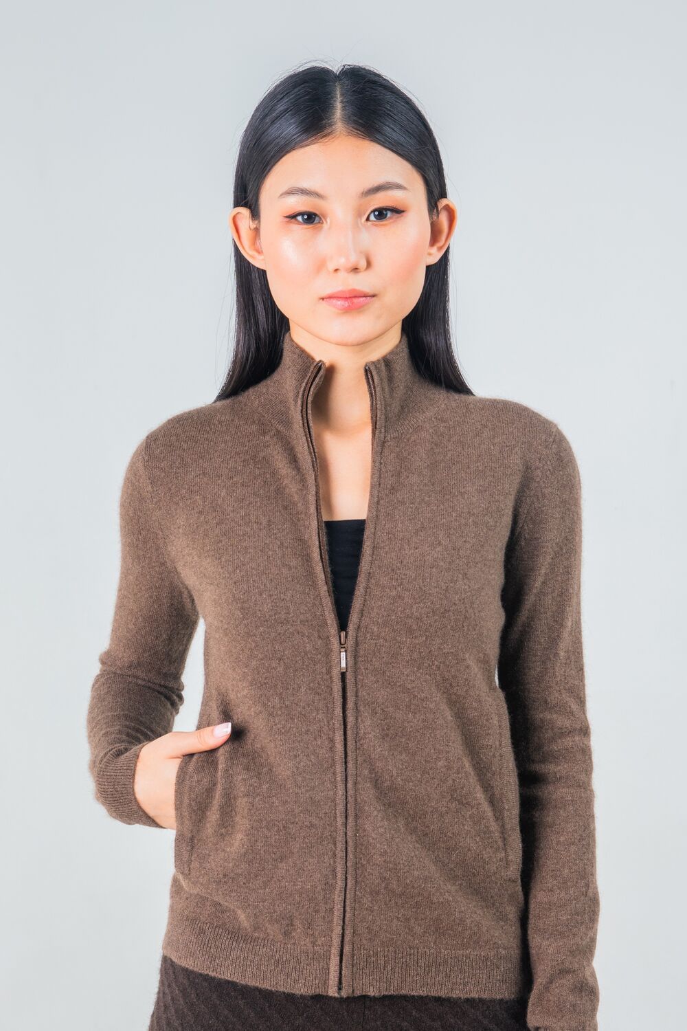 Strickjacke mit Reissverschluss