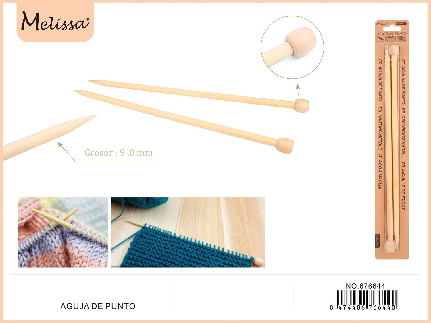 676644 Double Pointed Knitting Needles 9.0 mm