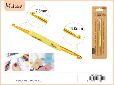 676691 Aguja de ganchillo de doble punta 7.5 y 9.0 mm