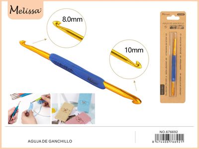 676692 Aguja de ganchillo de doble punta 8.0 y 10.0 mm