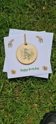 Dinosaur with Detachable Keepsake Birthday Card