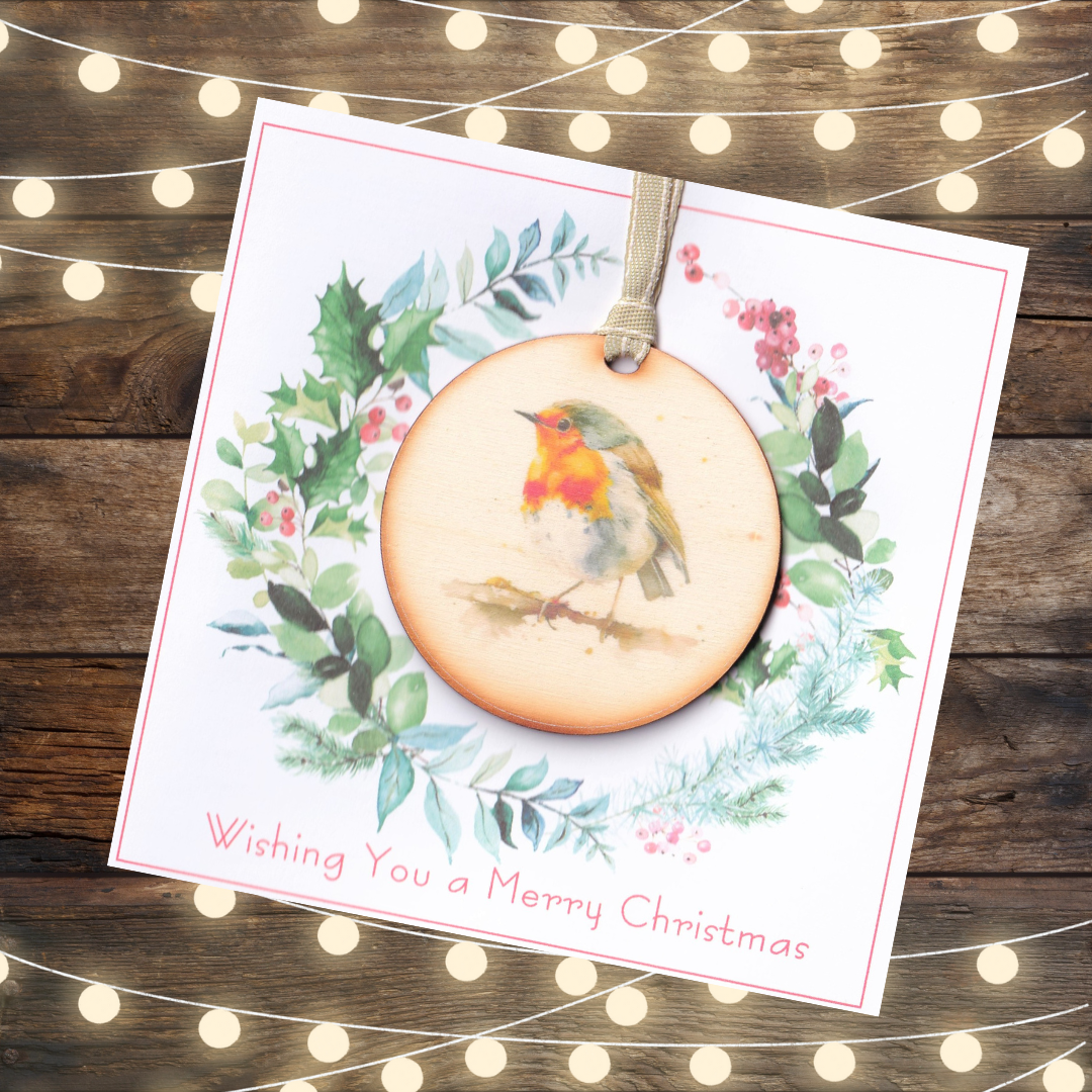 Robin Christmas Card with Detachable Keepsake