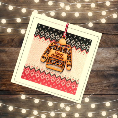 Christmas Jumper Christmas Card with Detachable Keepsake