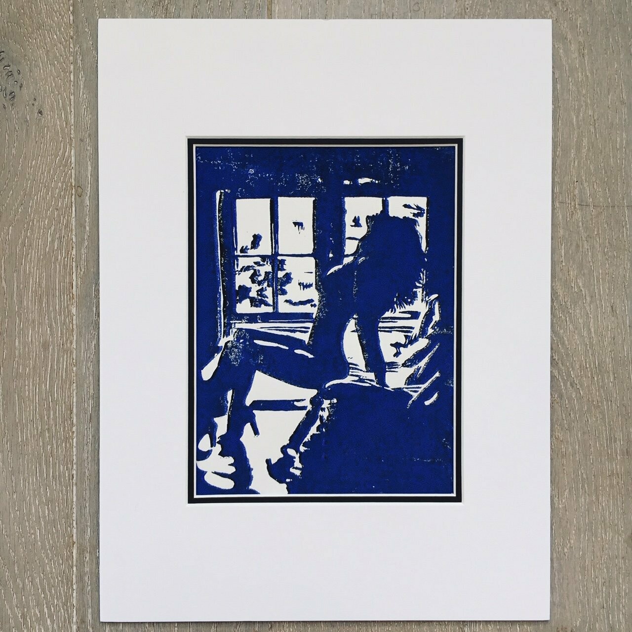 Contre-jour (impression bleu et noir)