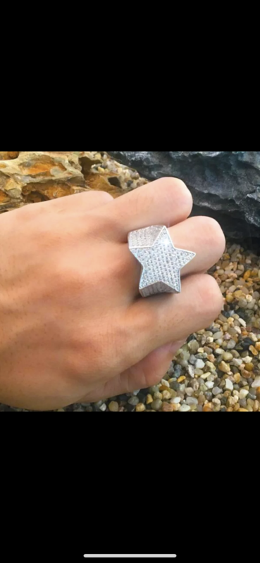 Iced star ring