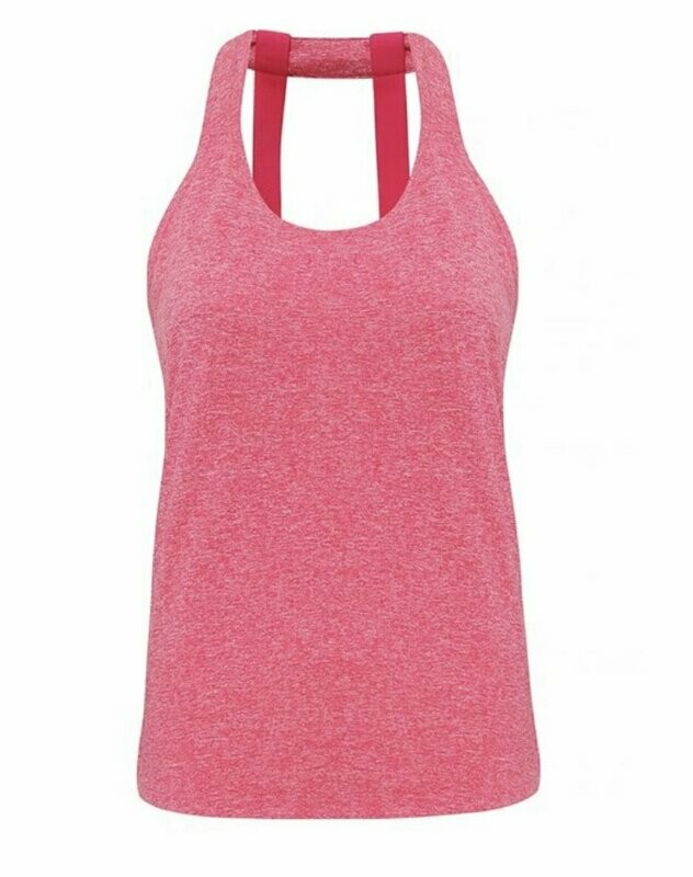 Twin Strap Drop Back Performance Vest - Pink