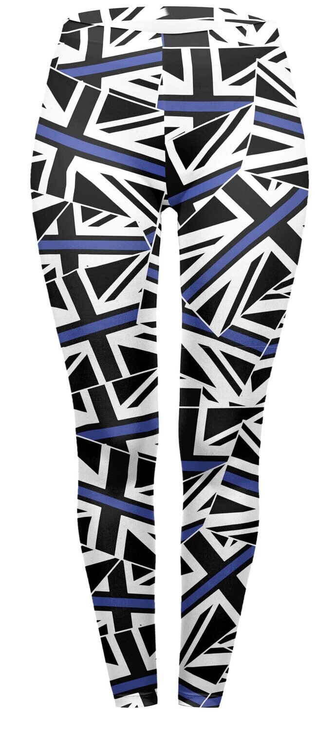 Thin Blue Line Full Length Leggings, Size: Size One (UK 8-14)