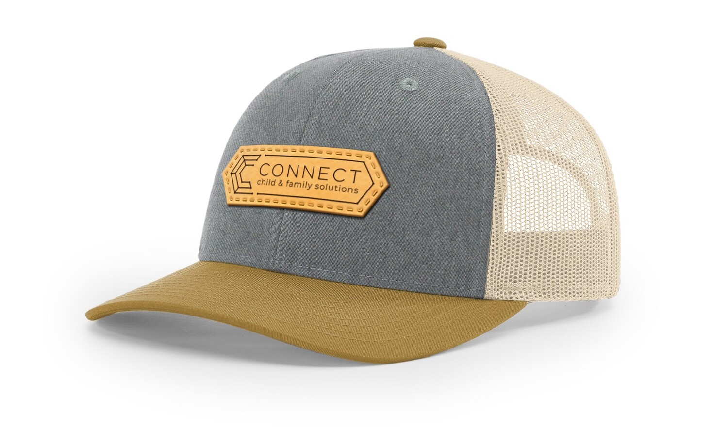 Tri Color Leather Patch Hat