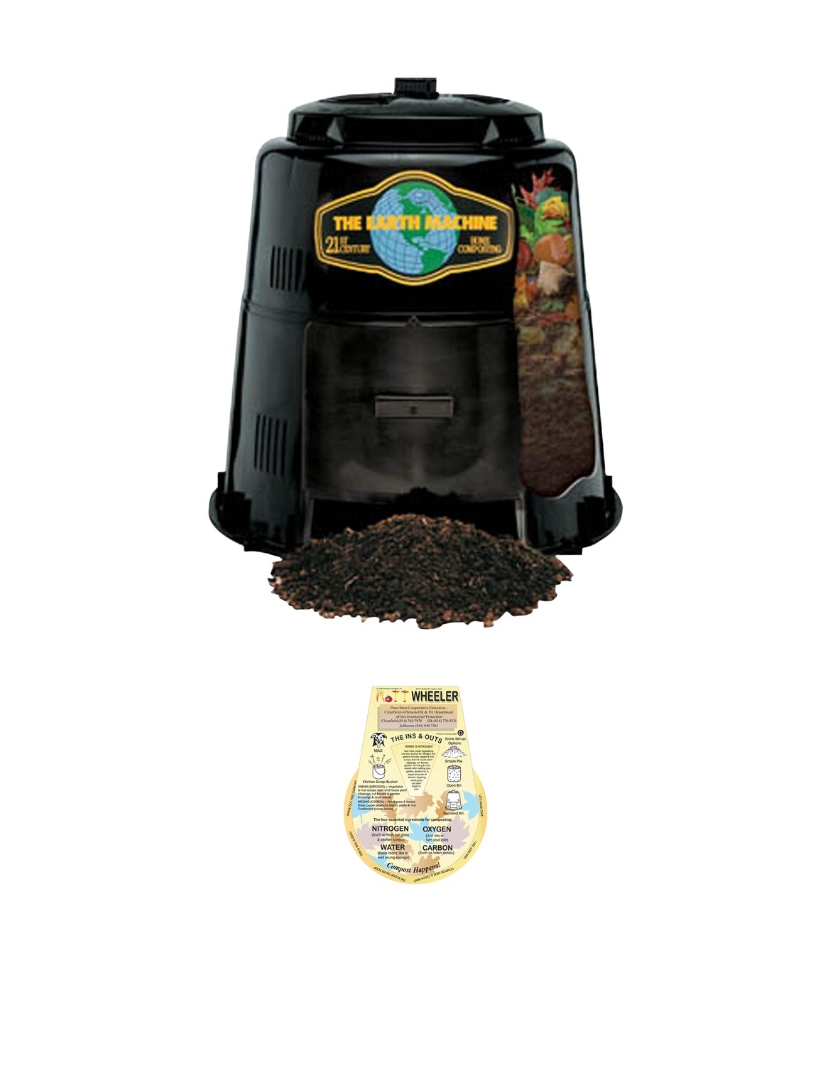 Earth Machine Backyard Compost Bin, includes the Rottwheeler.