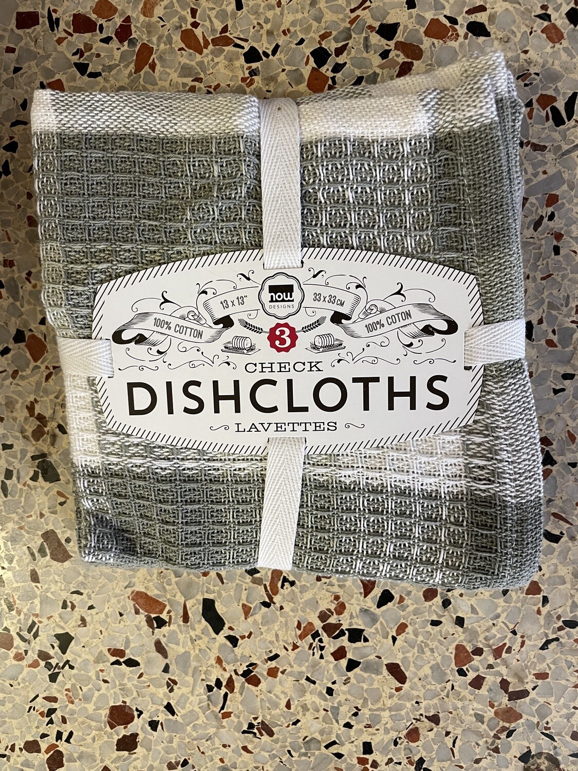 3 Check Dishcloth - London Grey