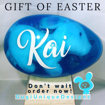 Personalized Blue Jumbo Easter Egg