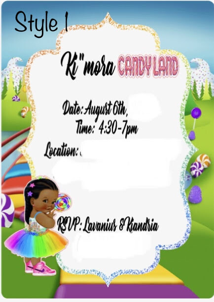 Candy land Birthday/Baby Shower Invitation