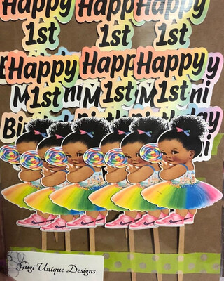 Candyland Baby Boy Or Girl Story Cupcake Toppers