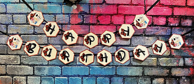 Harley Quinn Inspired Birthday Banner