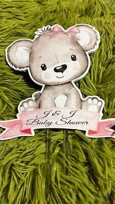 Baby Bear Cake Topper or 12 Cupcake toppers