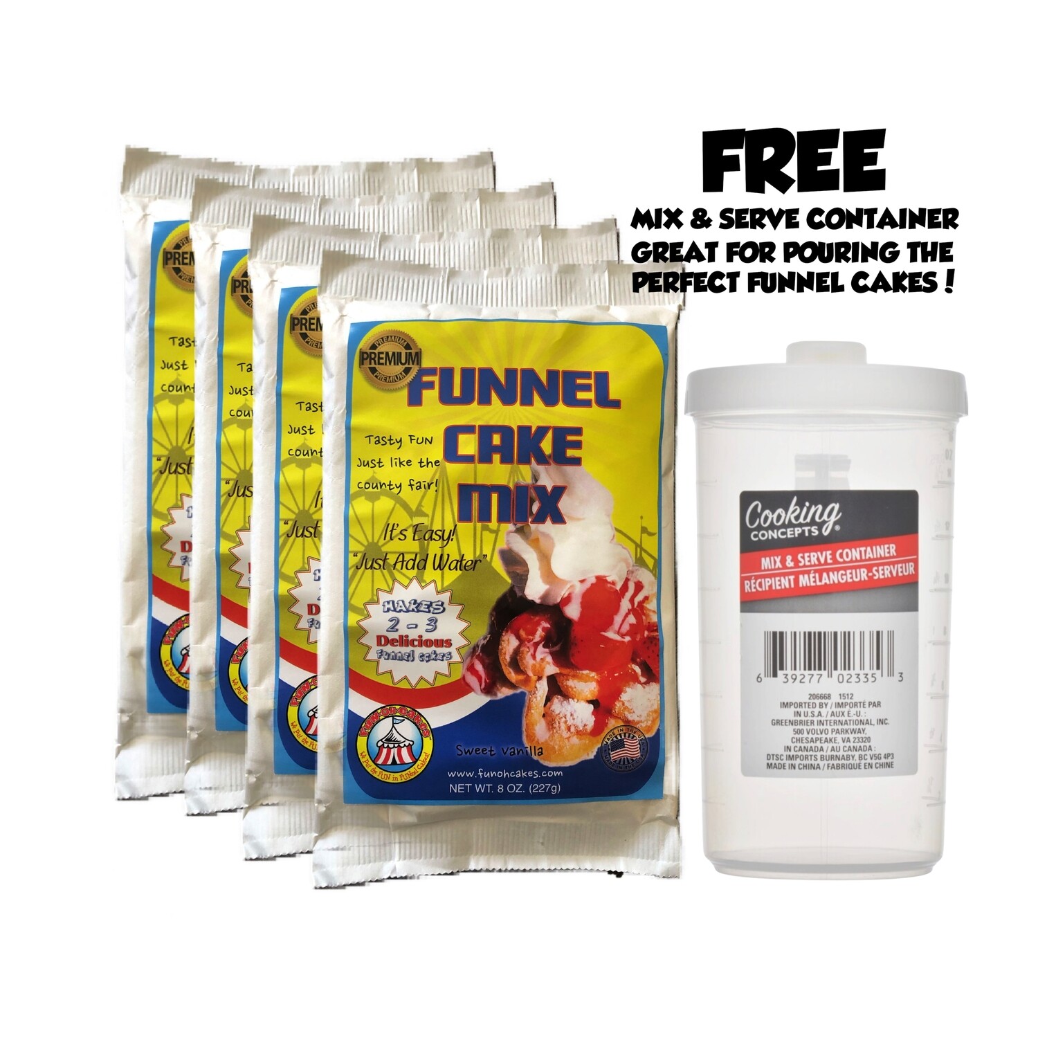 Funohcakes' Funnel Cake Mix - 4 Bag package