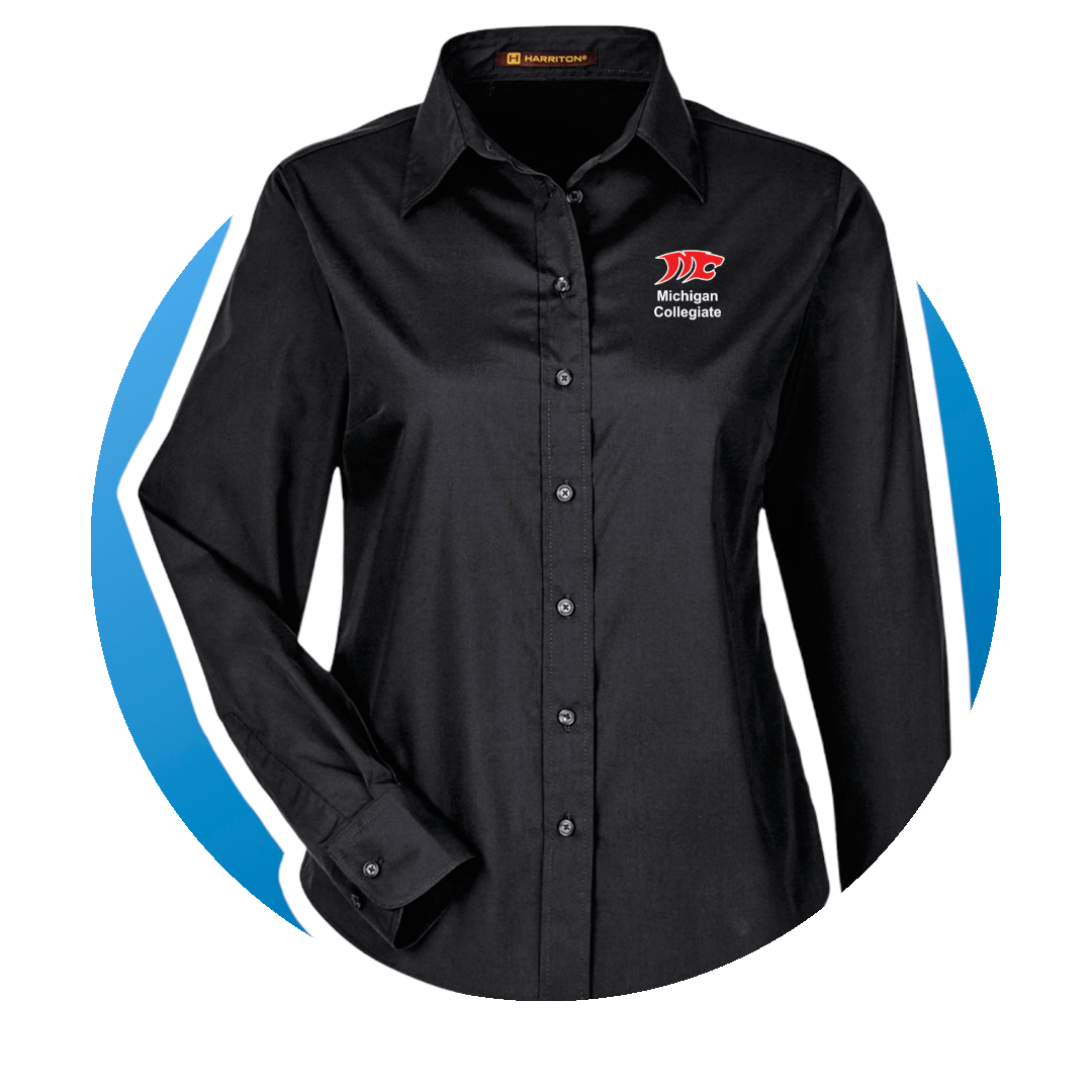 Michigan Collegiate Ladies Long Sleeve Blouse
