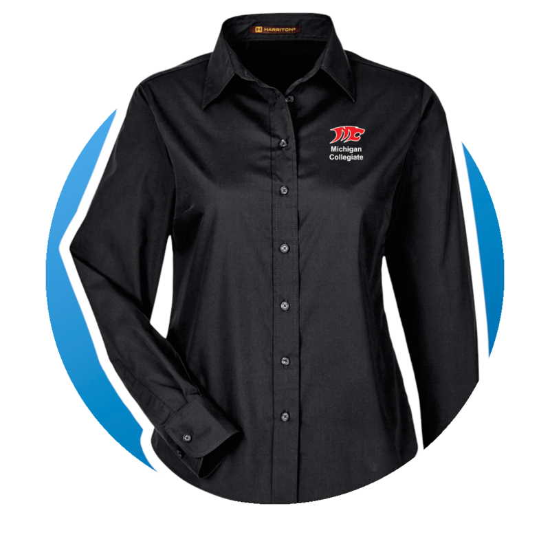 Michigan Collegiate Ladies Long Sleeve Blouse
