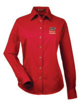 Michigan Collegiate Ladies Long Sleeve Blouse