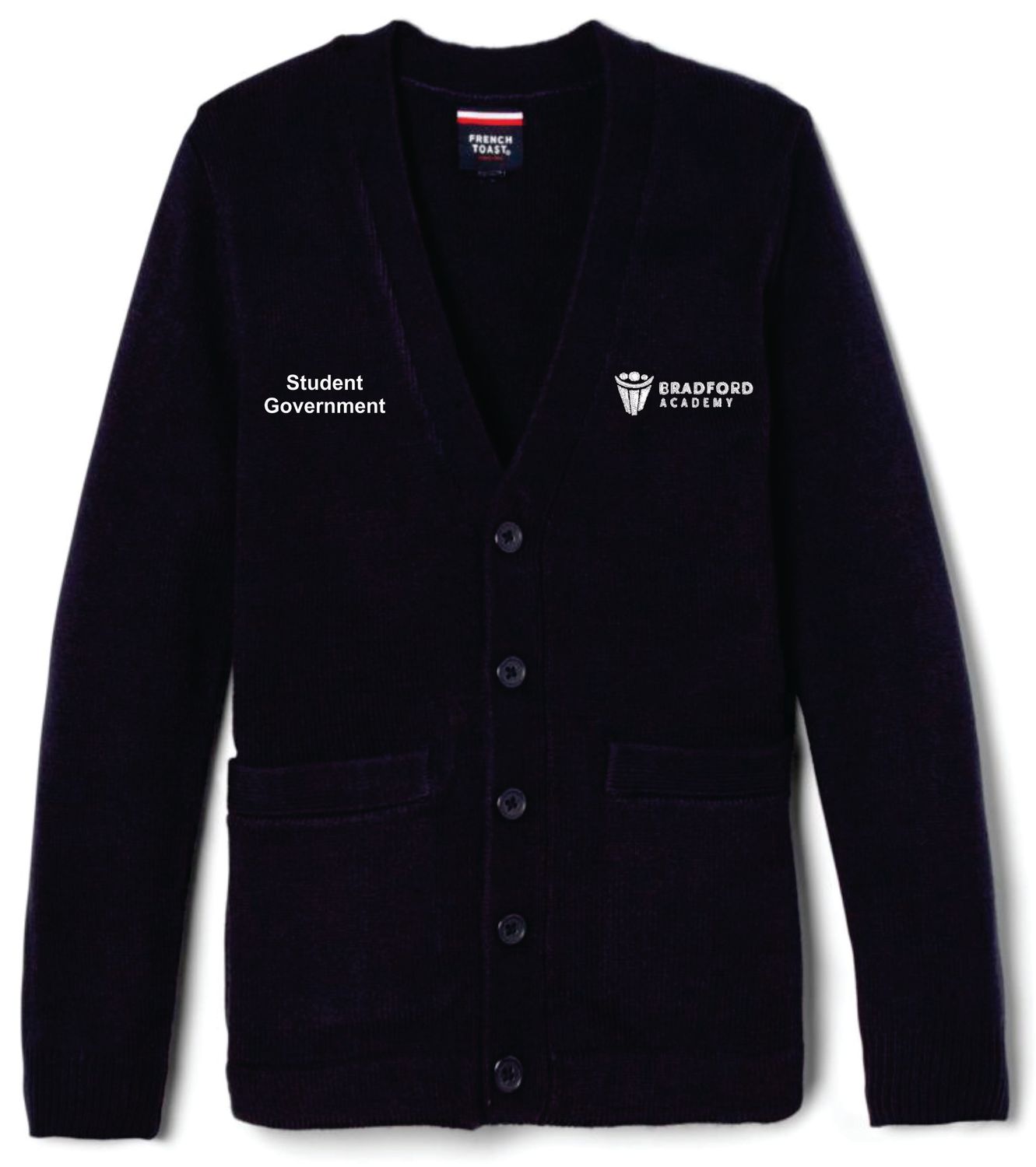 Bradford Academy Student Government Navy Blue Cardigan Sweater