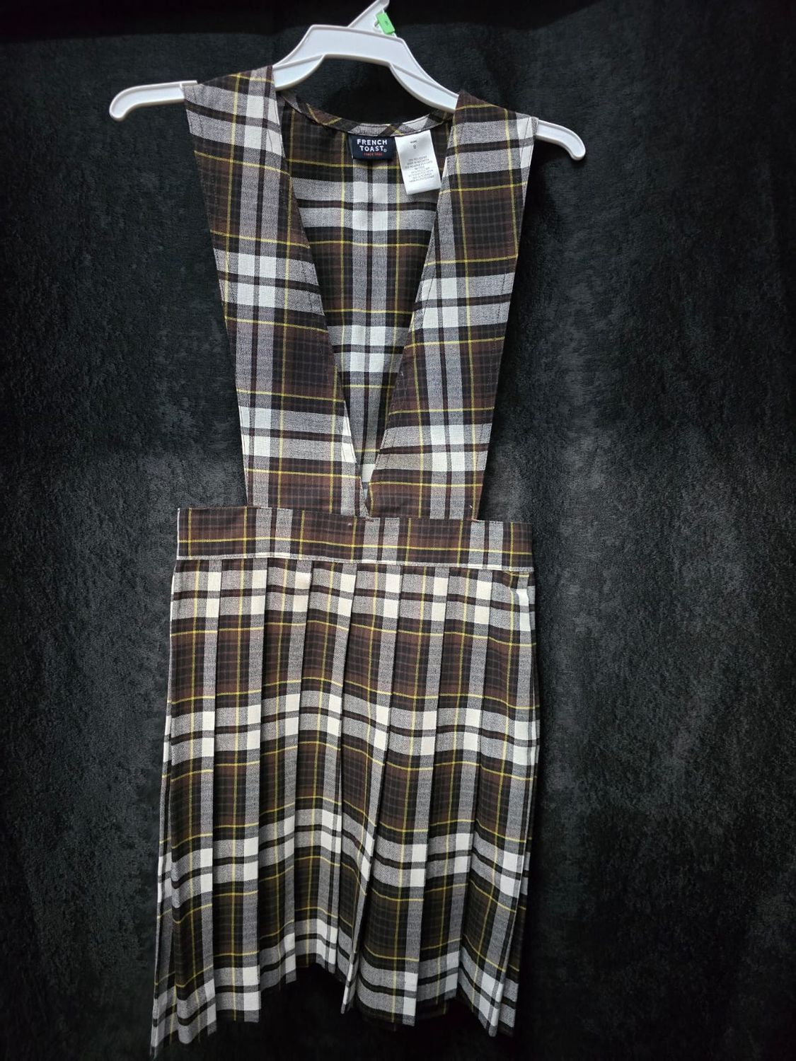 Plaid V-Neck Pleated Jumper