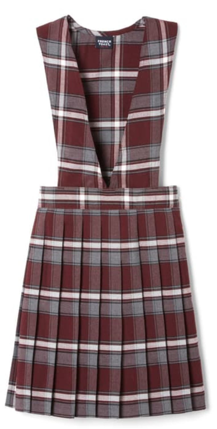 Plaid V-Neck Pleated Jumper