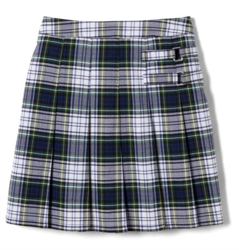 Plaid Green Two Buckle Skorts
