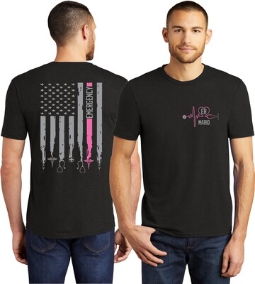ER Nurse Flag Personalized Tshirt