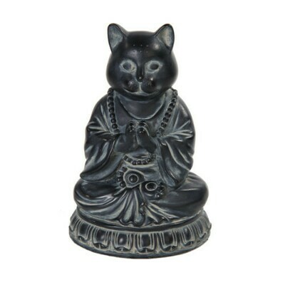 Cat Meditating Buddha