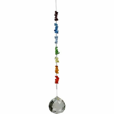 Chakra Chip Hanging Crystal w/ Glass Bead