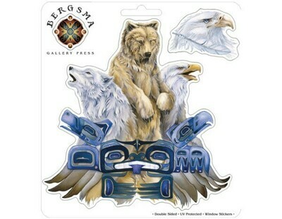 respect (wolf, bear, eagle) sticker