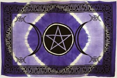 Triple goddess tapestry purple/black