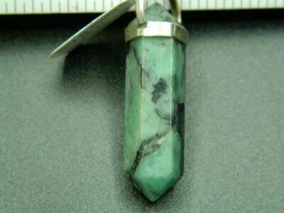 Emerald crystal point pendant