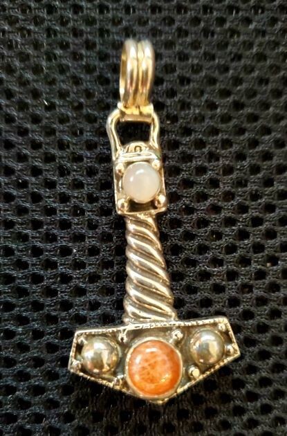 Thor's Hammer Pendant with Sunstone