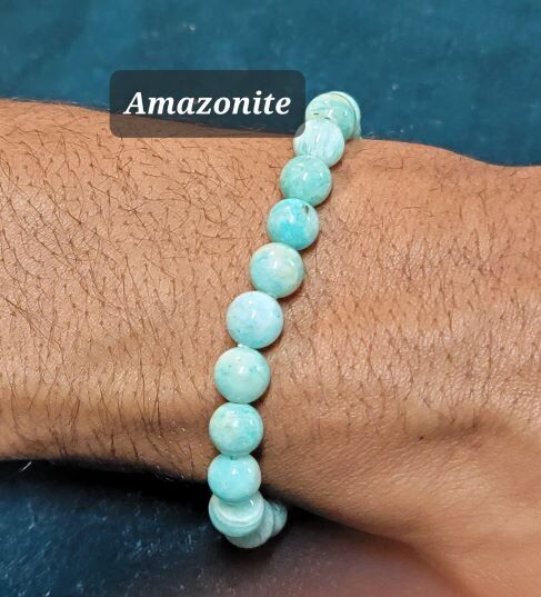 Amazonite 8mm stone bead bracelet