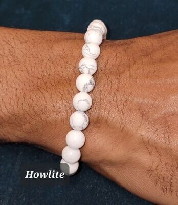 Howlite 8mm Stone Bead Bracelet