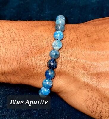 Blue Apatite 8mm bead bracelet