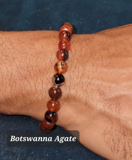 Botswanna Agate 8mm stone bead bracelet
