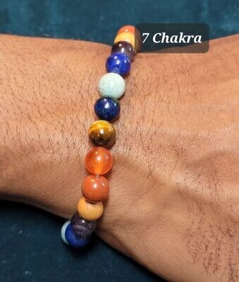 Chakra 8mm stone bead bracelet